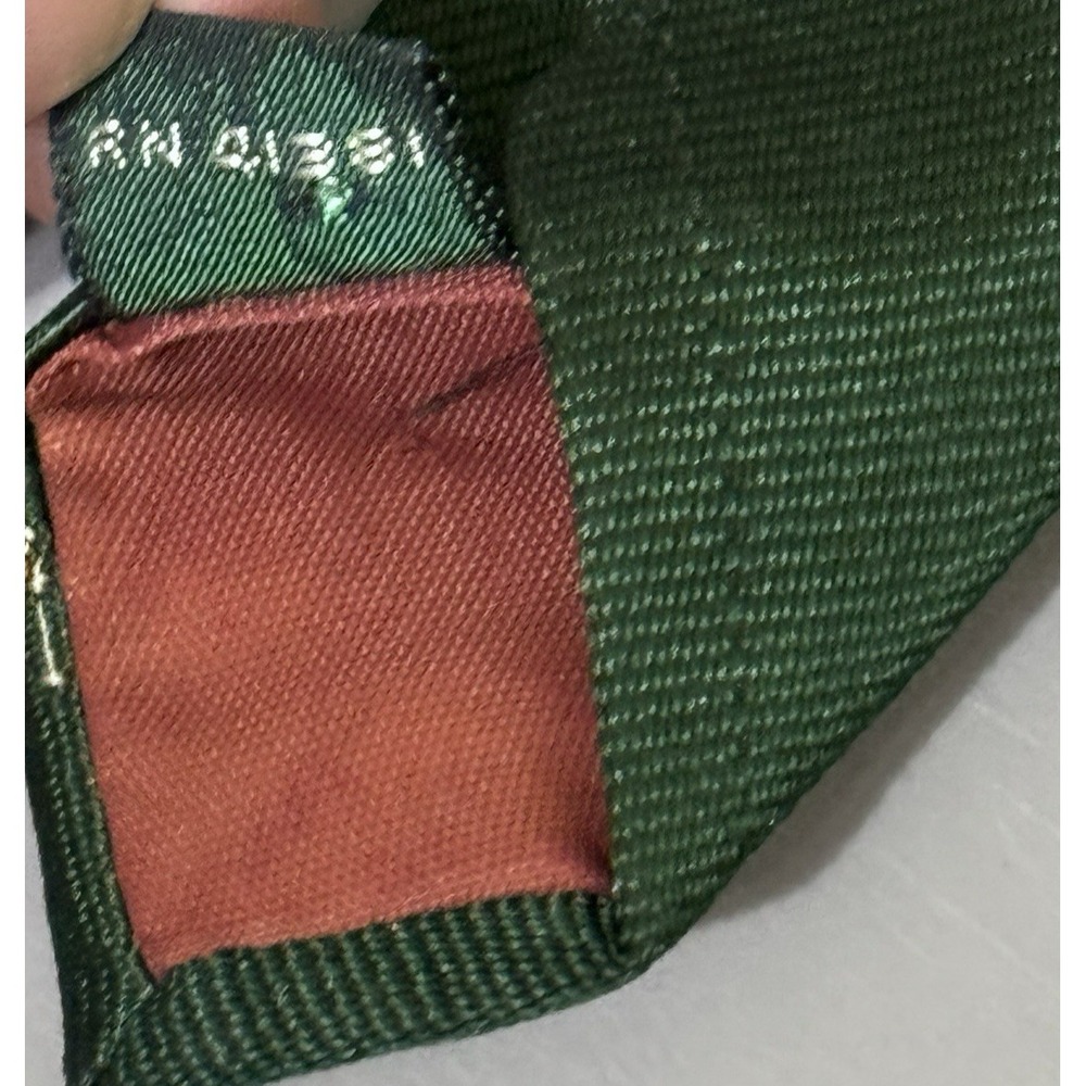 Polo Ralph Lauren Tie 2.5 In Thin Vintage Green AOP Flesh Pony Embroidered Saks - Picture 5 of 9